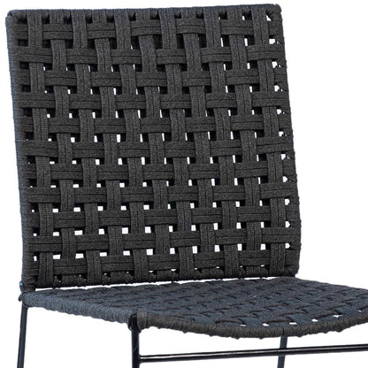 Henry & Mason - Cabott Powder Coated Iron Outdoor Dining Chair with Woven Black Rope - DV7234 veiw 5