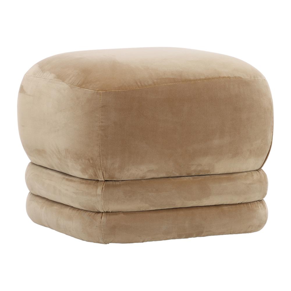 Henry & Mason - Caravi Camel Velvet Upholstered Ottoman - DV7411 veiw 1