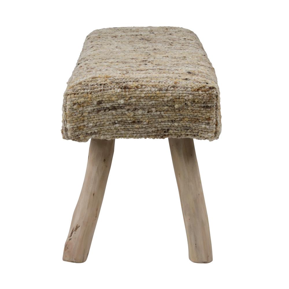 Henry & Mason - Castro Eucalyptus Wood and Handwoven Wool Bench - DV7582 veiw 3