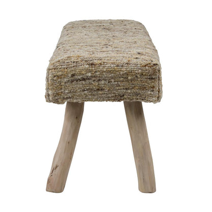 Henry & Mason - Castro Eucalyptus Wood and Handwoven Wool Bench - DV7582 veiw 3