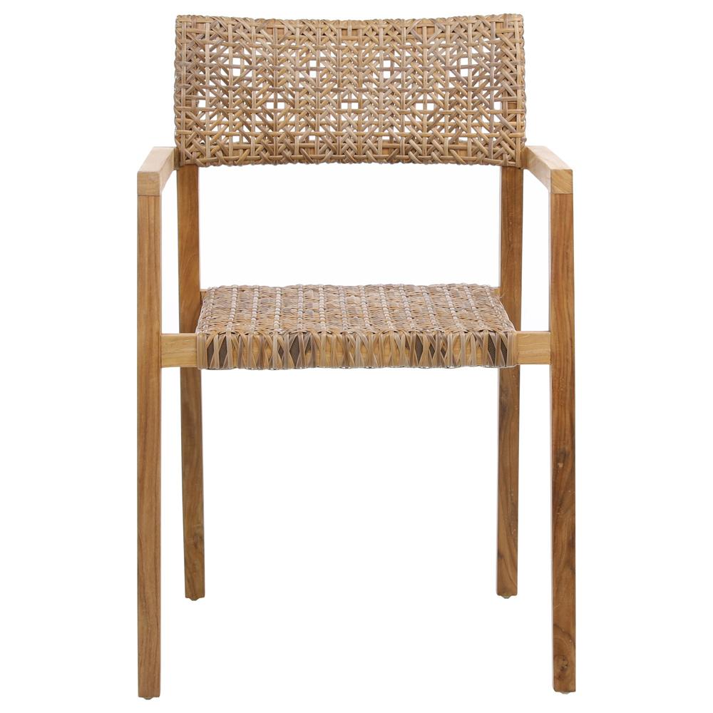 Henry & Mason - CeeKay Teak and Rattan Outdoor Dining Chair - Set of 2 Brown - DV7232 veiw 2
