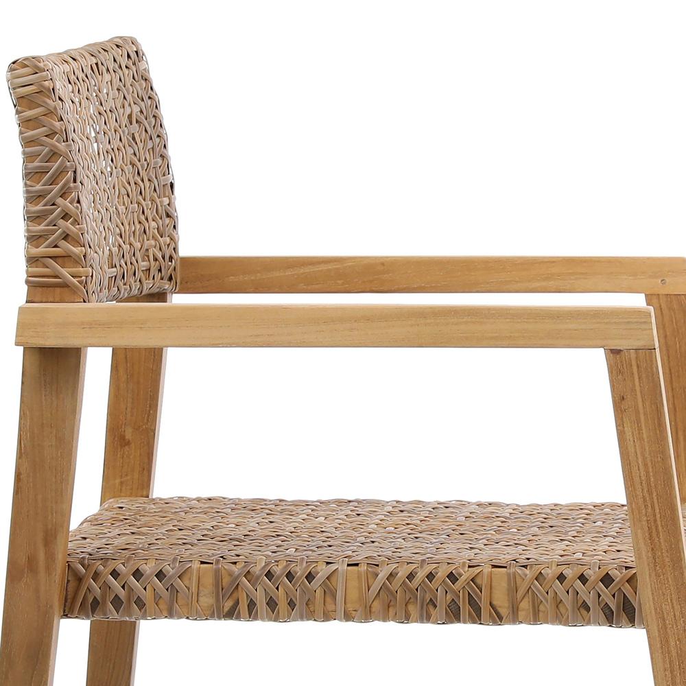 Henry & Mason - CeeKay Teak and Rattan Outdoor Dining Chair - Set of 2 Brown - DV7232 veiw 5