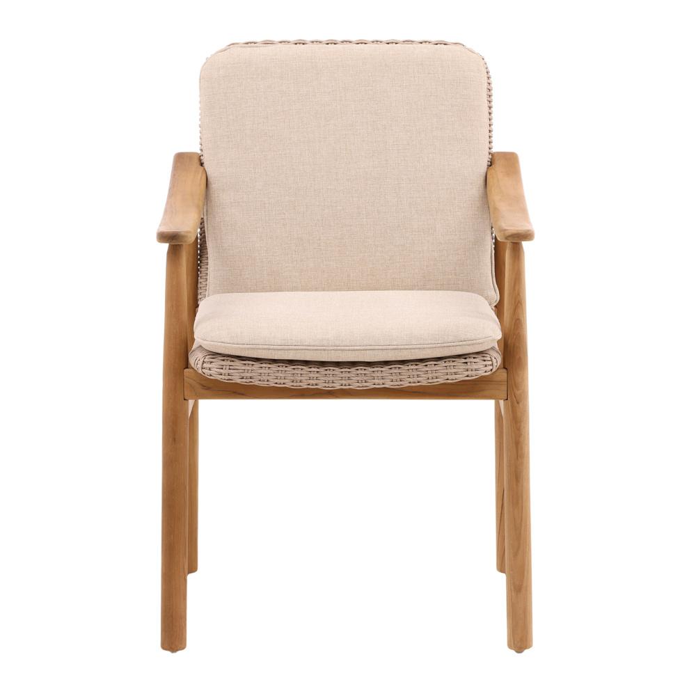 Henry & Mason - Chauncy Outdoor Dining Chair in Beige Olefin and Teak - Set of 2 - DV7067 veiw 2