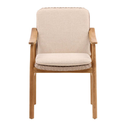 Henry & Mason - Chauncy Outdoor Dining Chair in Beige Olefin and Teak - Set of 2 - DV7067 veiw 2