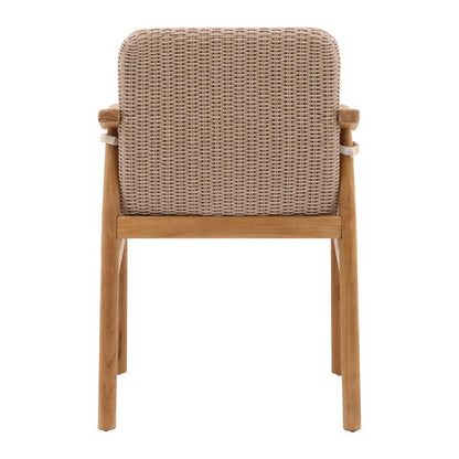 Henry & Mason - Chauncy Outdoor Dining Chair in Beige Olefin and Teak - Set of 2 - DV7067 veiw 4