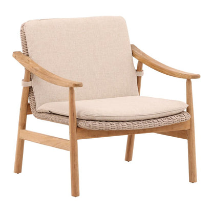 Henry & Mason - Chauncy Outdoor Occasional Chair in Beige Olefin and Teak - DV7066 veiw 1