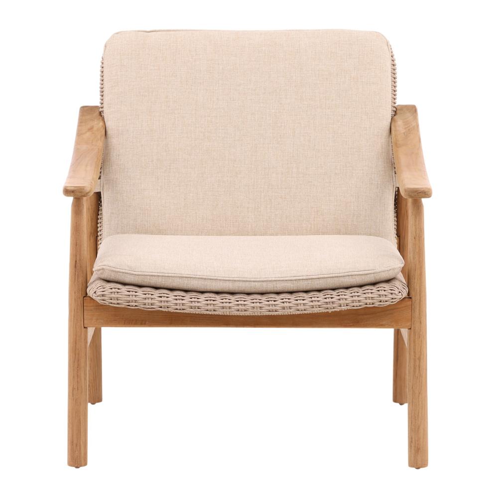 Henry & Mason - Chauncy Outdoor Occasional Chair in Beige Olefin and Teak - DV7066 veiw 2