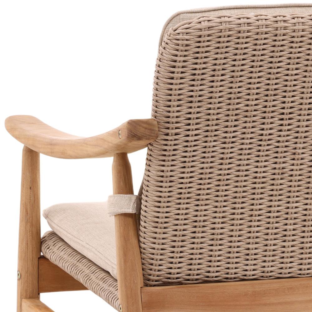 Henry & Mason - Chauncy Outdoor Occasional Chair in Beige Olefin and Teak - DV7066 veiw 5