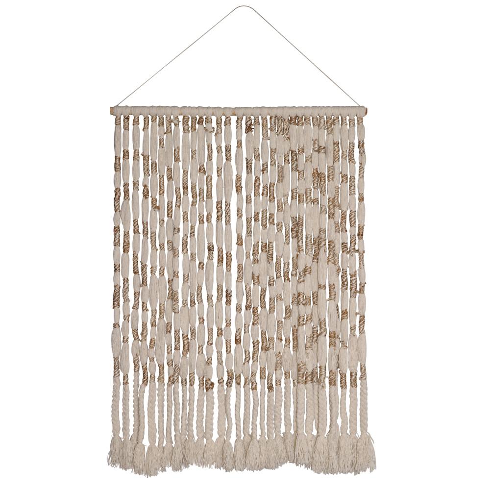 Henry & Mason - Chiano Hand Knitted Wool and Jute Wall Hanging in Natural and Ivory - DV7602 veiw 1