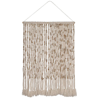 Henry & Mason - Chiano Hand Knitted Wool and Jute Wall Hanging in Natural and Ivory - DV7602 veiw 1