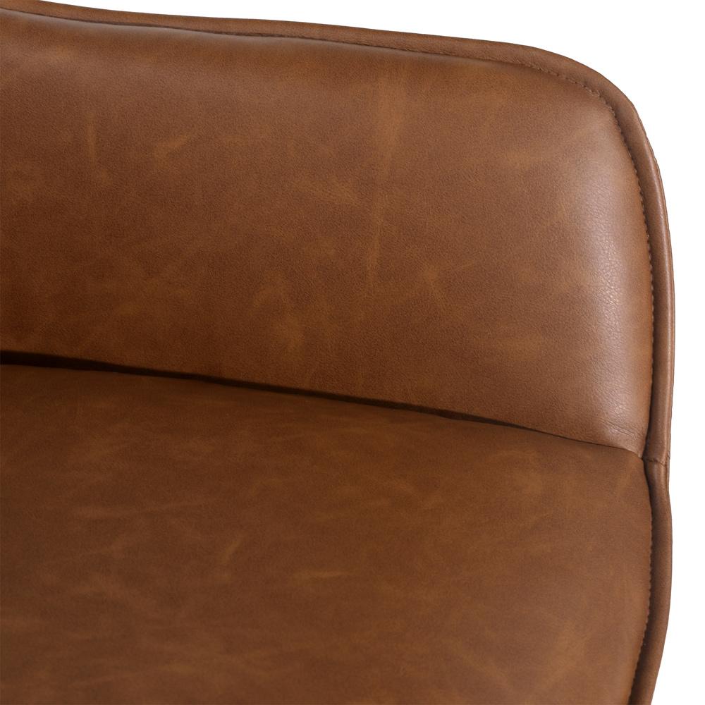 Henry & Mason - Chokit Swivel Dining Chair in Antique Brown Faux Leather with Black Powder Coated Legs - DV7258 veiw 5