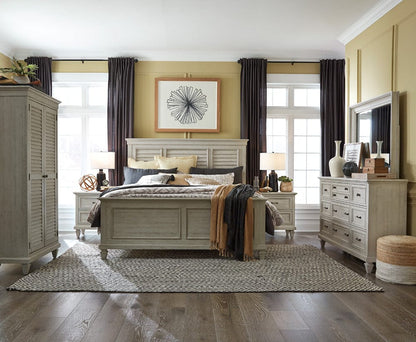 Henry & Mason  -  Coastal Birch Alabaster California King Shutter Panel Bed  - AFA01148 view 7