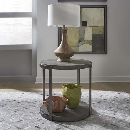 Henry & Mason - Contemporary Sight Round End Table in Gauntlet Gray - AFA04067 view 1