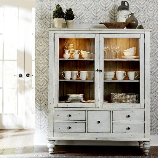 Henry & Mason - Courtney Display Cabinet in Antique Linen with Weathered Gray - AFA03349 view 1