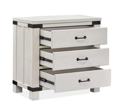 Henry & Mason - Cypress Bay Bachelor Chest with Metal Decoration in Silo White - AFA00304 view 2