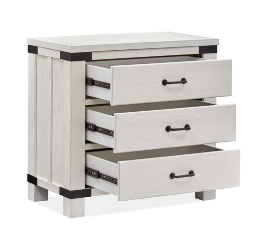 Henry & Mason - Cypress Bay Bachelor Chest with Metal Decoration in Silo White - AFA00304 view 2