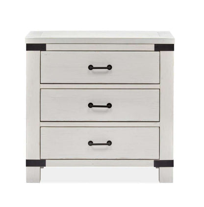 Henry & Mason - Cypress Bay Bachelor Chest with Metal Decoration in Silo White - AFA00304 view 3