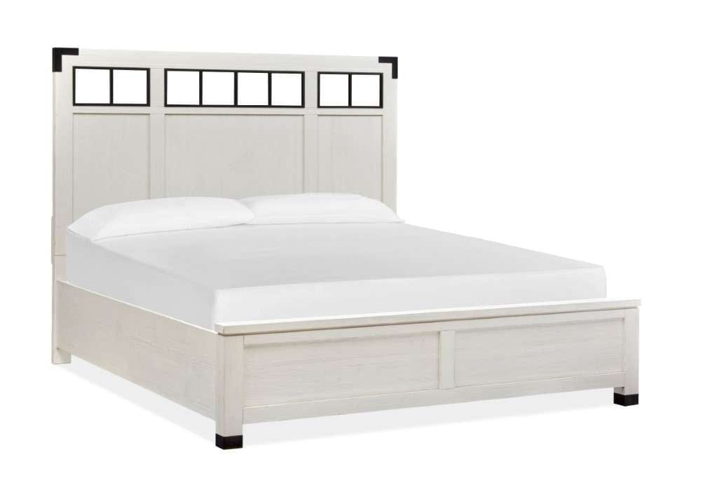 Henry & Mason - Cypress Bay Complete California King Panel Bed with Metal/Wood Headboard in Silo White - AFA00307 view 1