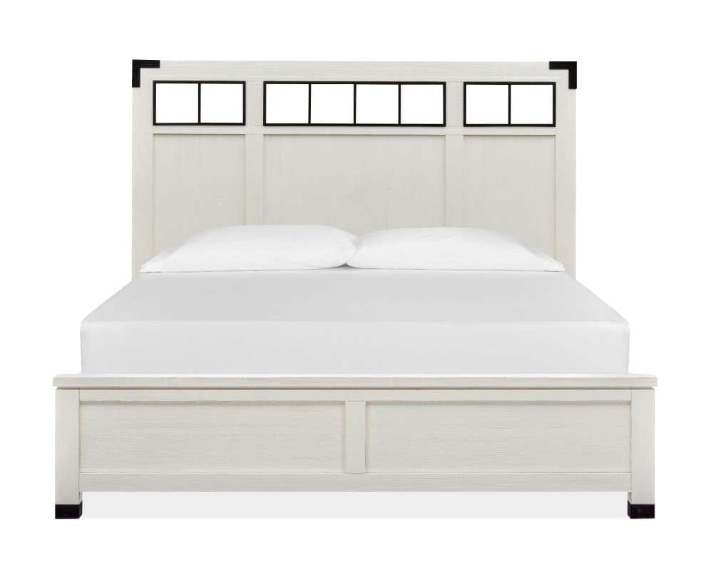 Henry & Mason - Cypress Bay Complete California King Panel Bed with Metal/Wood Headboard in Silo White - AFA00307 view 2