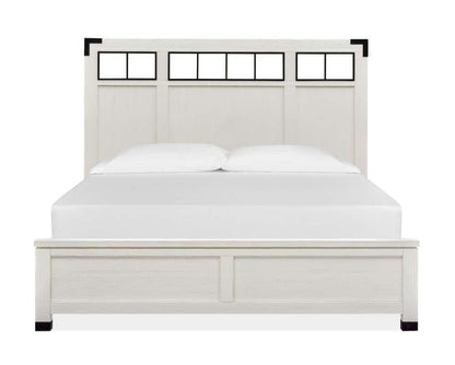 Henry & Mason - Cypress Bay Complete California King Panel Bed with Metal/Wood Headboard in Silo White - AFA00307 view 2