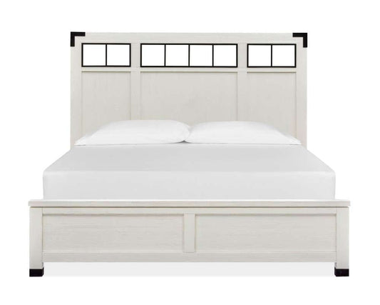 Henry & Mason - Cypress Bay Complete California King Panel Bed with Metal/Wood Headboard in Silo White - AFA00307 view 2