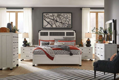 Henry & Mason - Cypress Bay Drawer Dresser and Landscape Mirror Set in Silo White - AFA00325 view 4