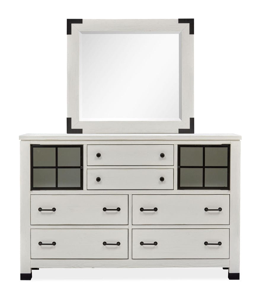 Henry & Mason  -  Cypress Bay Silo White Door Dresser With Landscape Mirror  - AFA00963 view 1