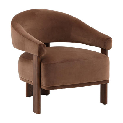 Henry & Mason - Dade Chocolate Brown Ash Wood Occasional Chair with Rich Brown Velvet Upholstery - DV7137 veiw 1