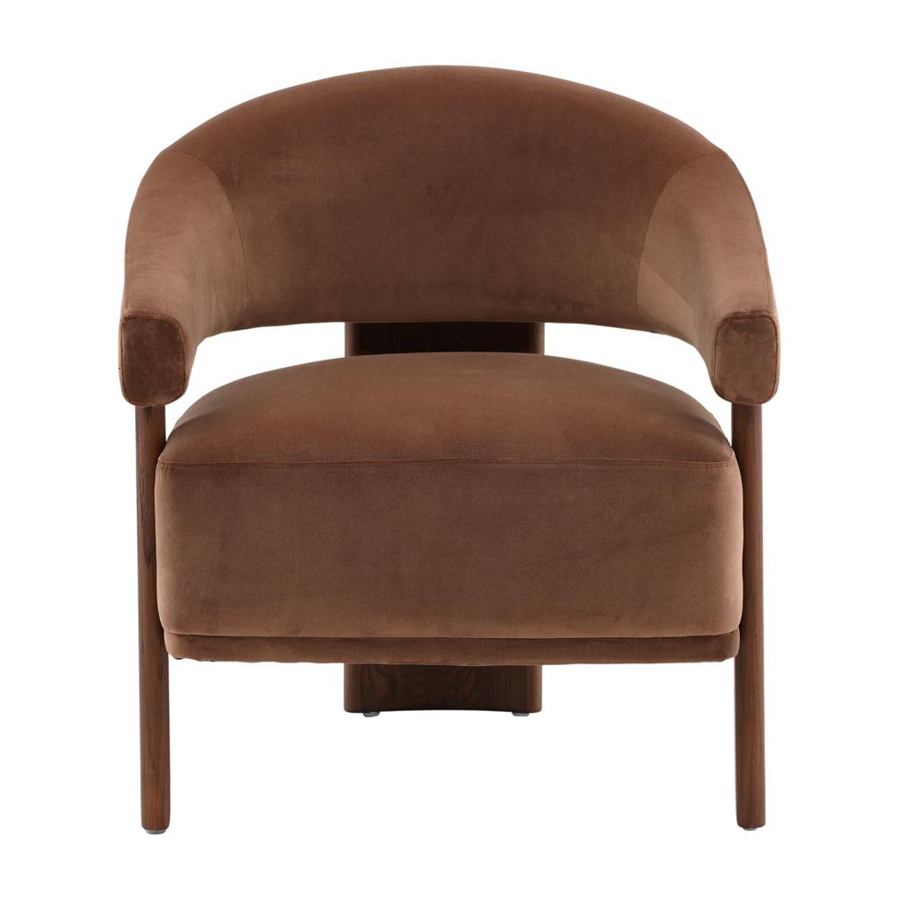 Henry & Mason - Dade Chocolate Brown Ash Wood Occasional Chair with Rich Brown Velvet Upholstery - DV7137 veiw 2