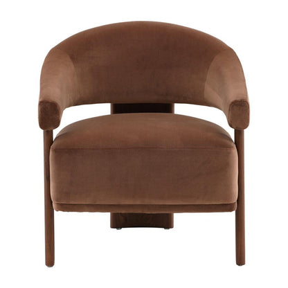 Henry & Mason - Dade Chocolate Brown Ash Wood Occasional Chair with Rich Brown Velvet Upholstery - DV7137 veiw 2