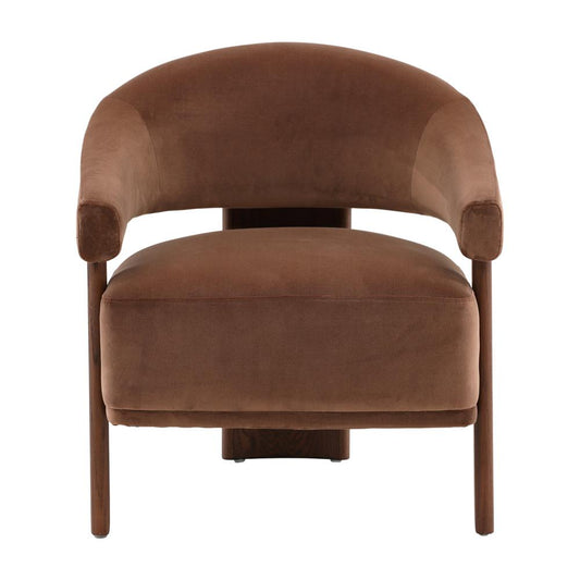 Henry & Mason - Dade Chocolate Brown Ash Wood Occasional Chair with Rich Brown Velvet Upholstery - DV7137 veiw 2