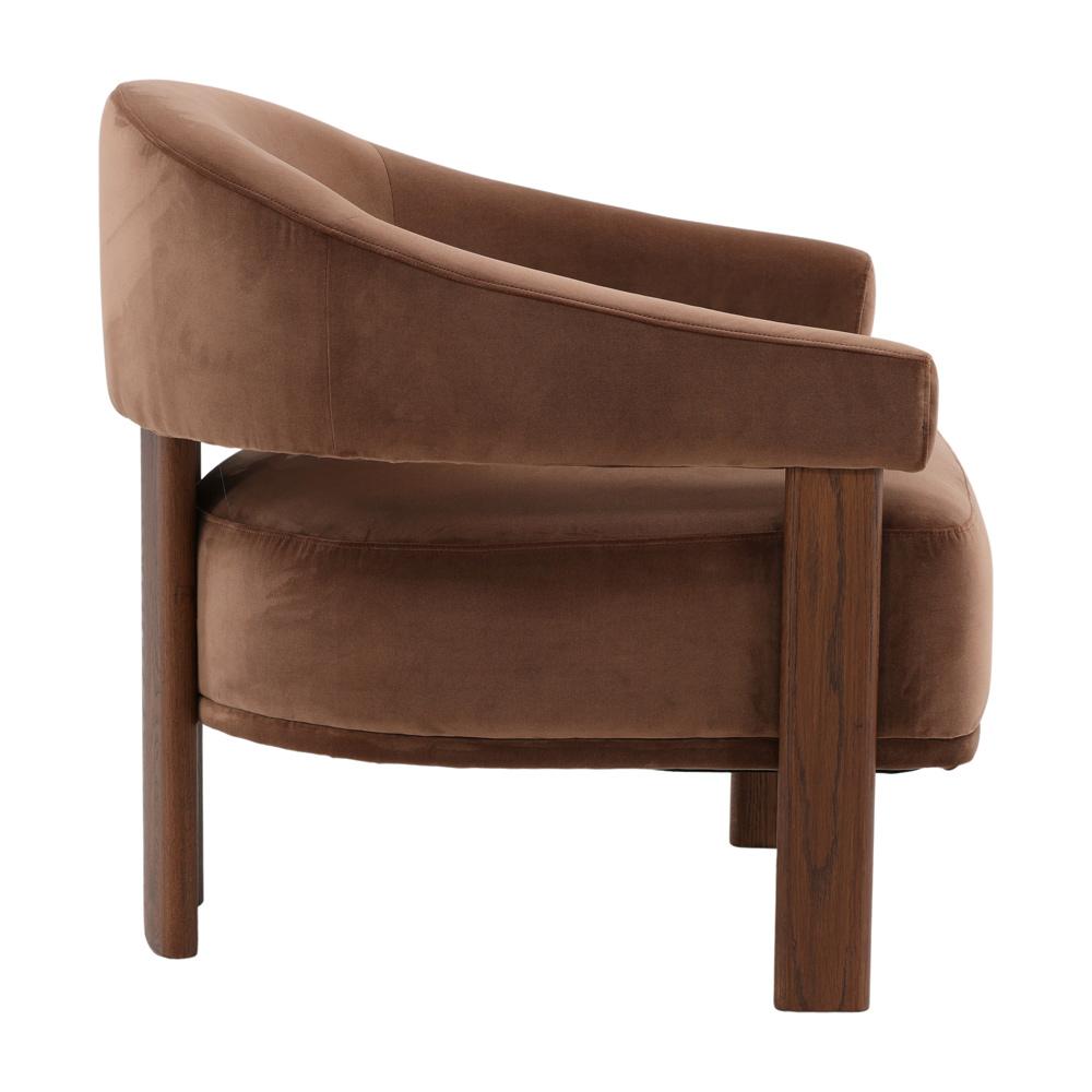 Henry & Mason - Dade Chocolate Brown Ash Wood Occasional Chair with Rich Brown Velvet Upholstery - DV7137 veiw 3