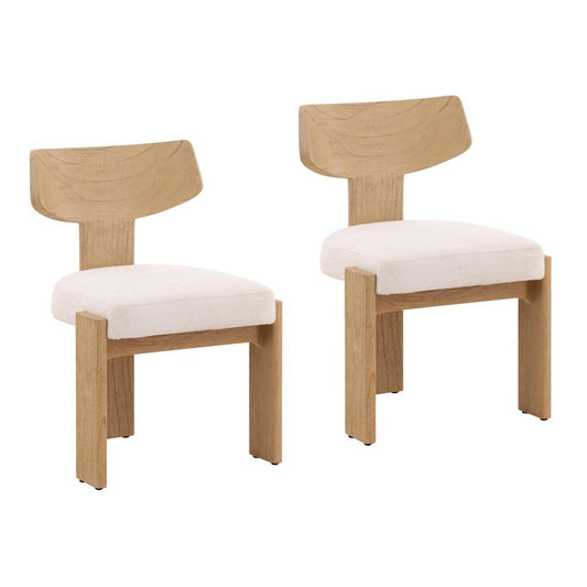 Henry & Mason - Dalfino Natural Mindi Wood Dining Chair with Cream Boucle Fabric - DV7097 veiw 1