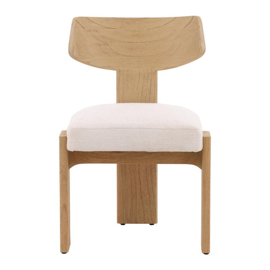 Henry & Mason - Dalfino Natural Mindi Wood Dining Chair with Cream Boucle Fabric - DV7097 veiw 2