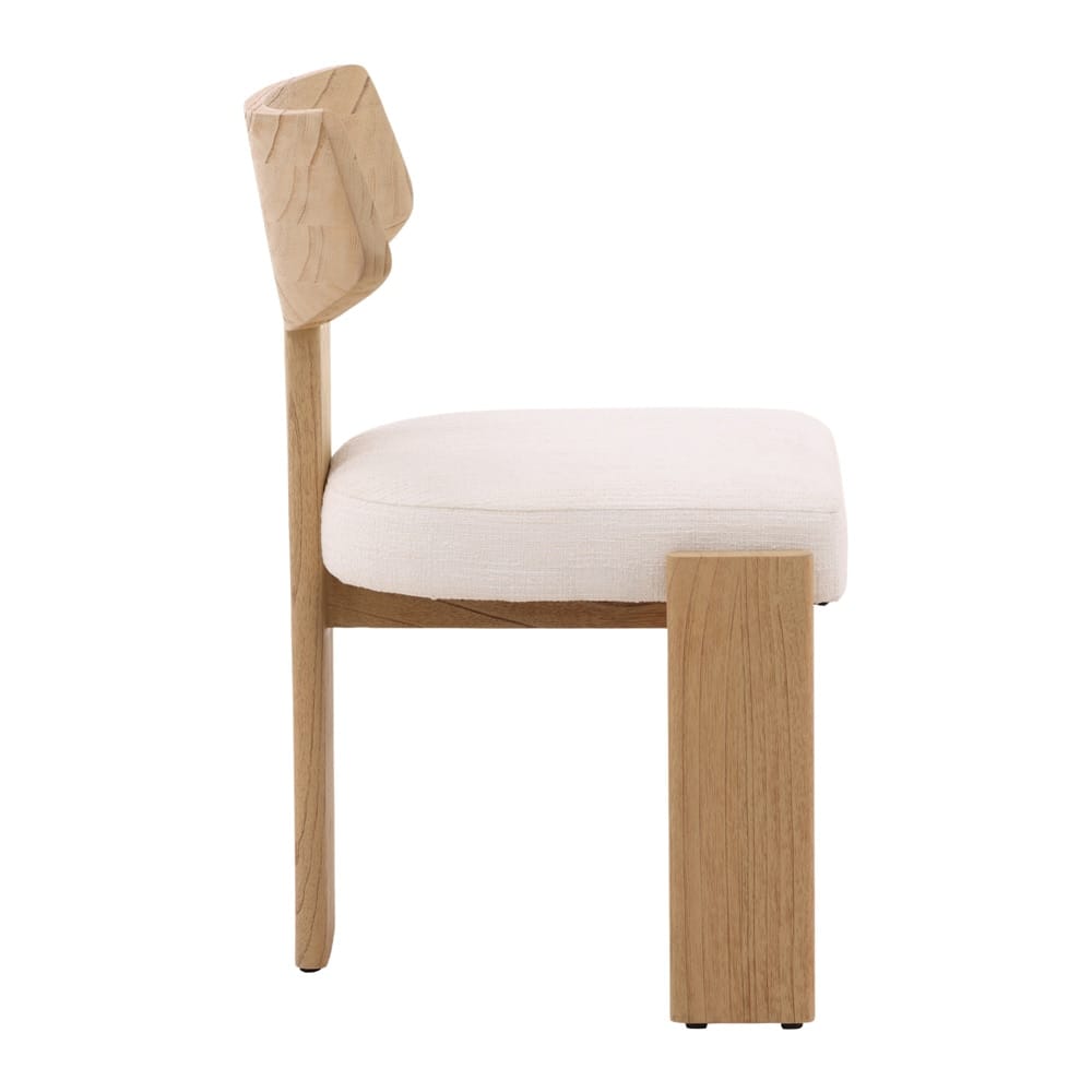 Henry & Mason - Dalfino Natural Mindi Wood Dining Chair with Cream Boucle Fabric - DV7097 veiw 3