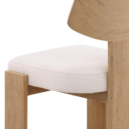 Henry & Mason - Dalfino Natural Mindi Wood Dining Chair with Cream Boucle Fabric - DV7097 veiw 5