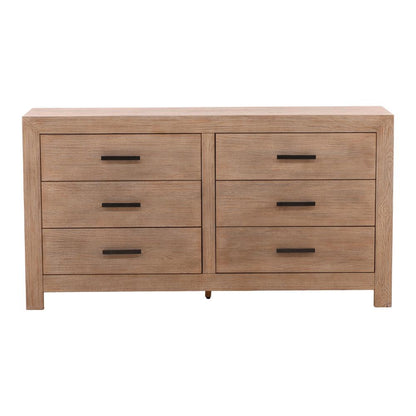 Henry & Mason - Dani Pine Wood 6 Drawer Double Dresser in Light Warm Wash Finish - DV7212 veiw 2