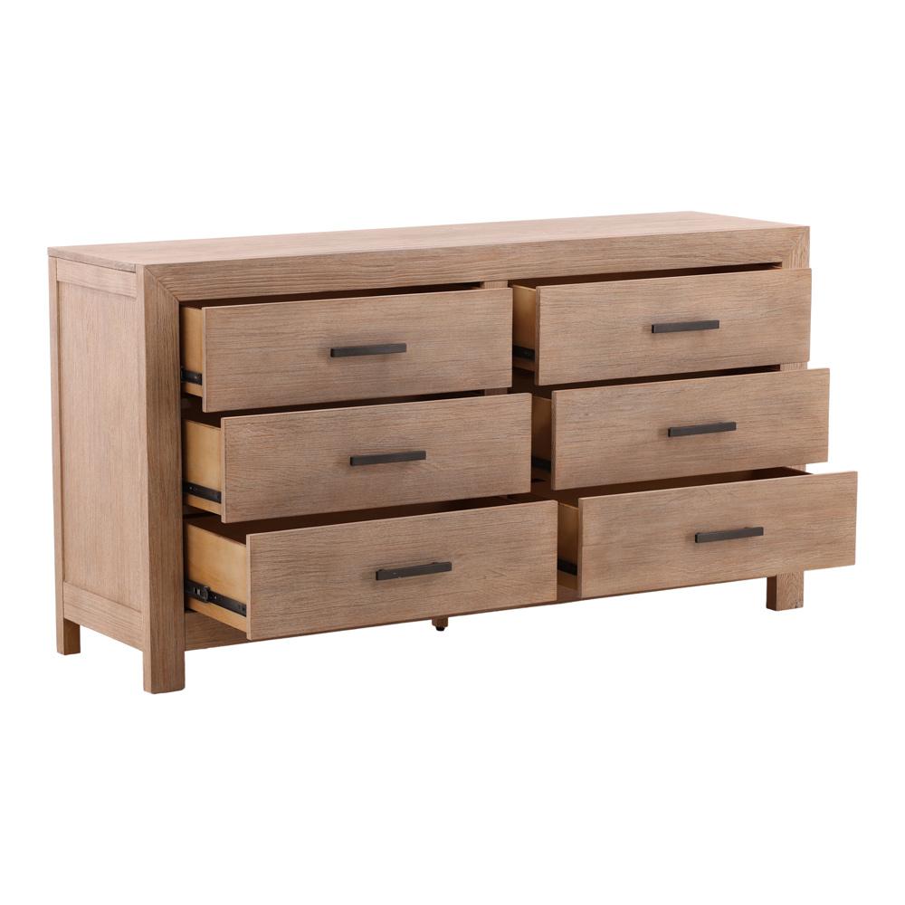 Henry & Mason - Dani Pine Wood 6 Drawer Double Dresser in Light Warm Wash Finish - DV7212 veiw 5