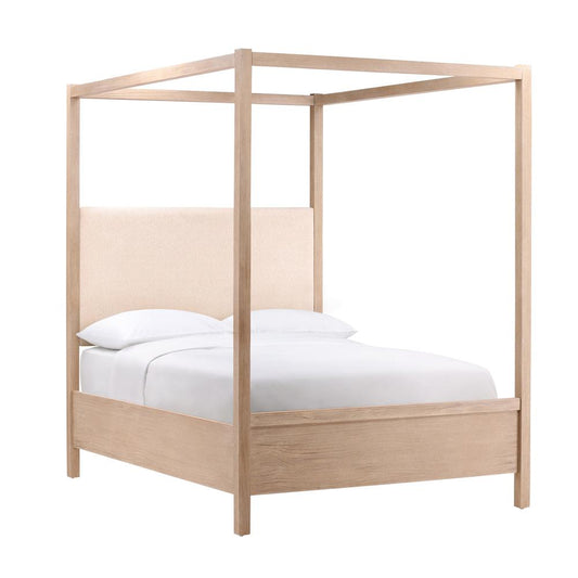 Henry & Mason - Dani Pine Wood Queen Canopy Bed in Light Warm Wash Finish - DV7230 view 1