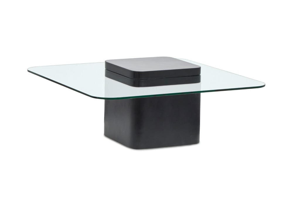 Henry & Mason  -  Danoria Clear Glass And Obsidian Square Cocktail Table  - AFA00926 view 1