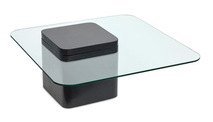Henry & Mason  -  Danoria Clear Glass And Obsidian Square Cocktail Table  - AFA00926 view 3
