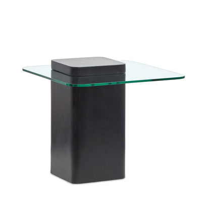 Henry & Mason  -  Danoria Clear Glass And Obsidian Square End Table  - AFA00927 view 2