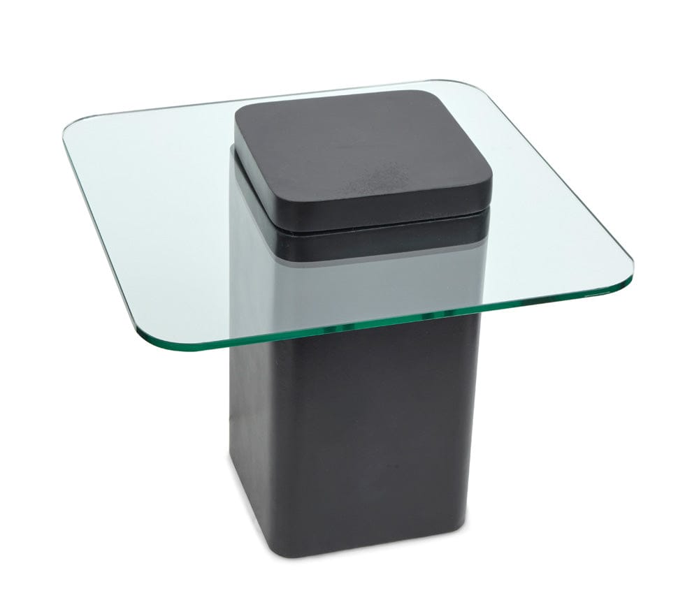 Henry & Mason  -  Danoria Clear Glass And Obsidian Square End Table  - AFA00927 view 3
