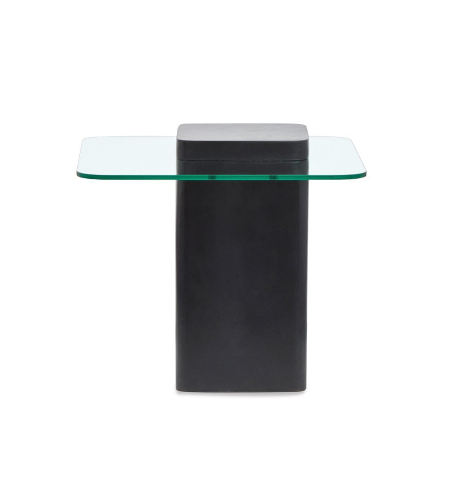 Henry & Mason  -  Danoria Clear Glass And Obsidian Square End Table  - AFA00927 view 4