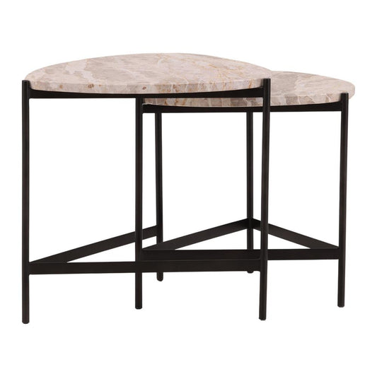 Henry & Mason - Darne Iron Nesting Tables with Natural Tendu Marble Top - DV7485 veiw 1