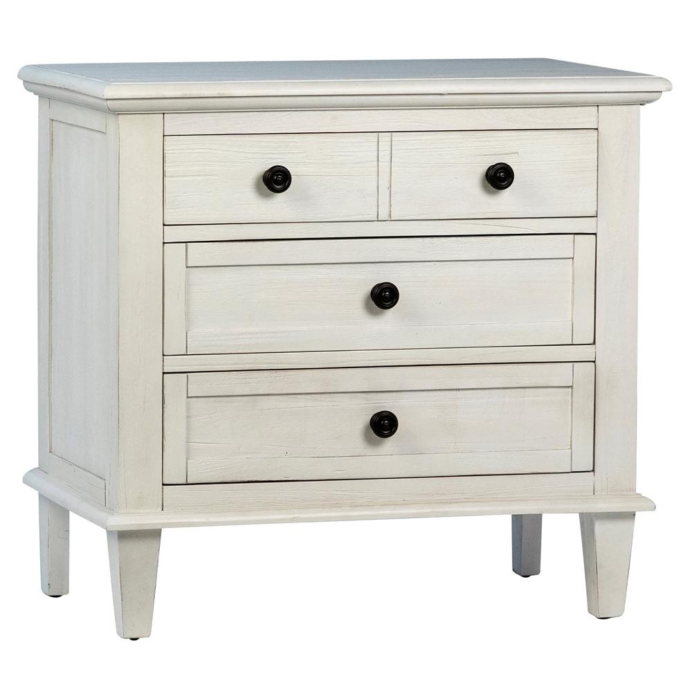 Henry & Mason - Delgado Reclaimed Acacia Wood Nightstand With 3 Drawers in Whitewashed Finish - DV7196 veiw 1