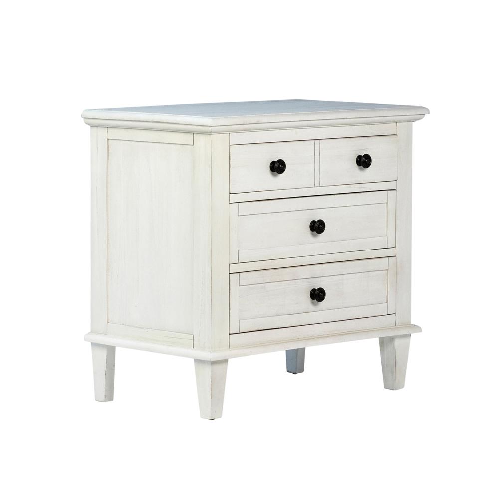Henry & Mason - Delgado Reclaimed Acacia Wood Nightstand With 3 Drawers in Whitewashed Finish - DV7196 veiw 4