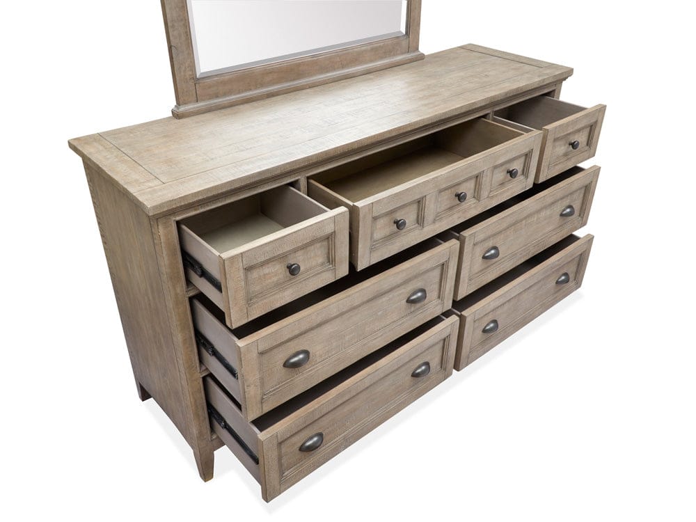 Henry & Mason  -  Delmere Point Dovetail Grey Drawer Dresser With Landscape Mirror  - AFA01155 view 11
