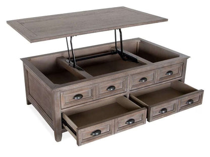 Henry & Mason - Delmere Point Lift Top Storage Cocktail Table with Casters in Dovetail Grey - AFA00697 view 4