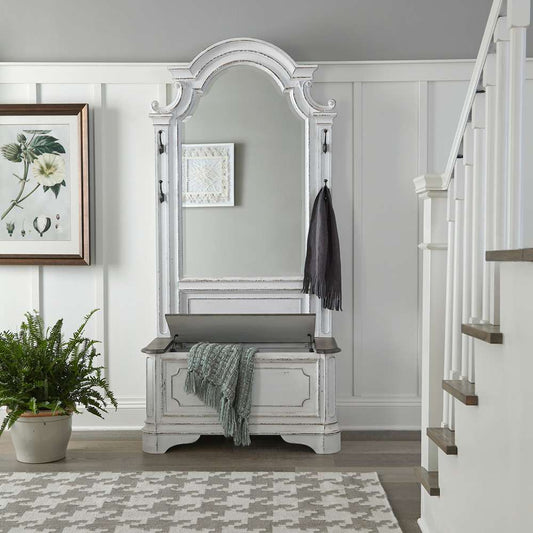 Henry & Mason - Dogwood Estate 2 Piece Hall Tree Set in Antique White & Weathered Bark - AFA02159 view 1
